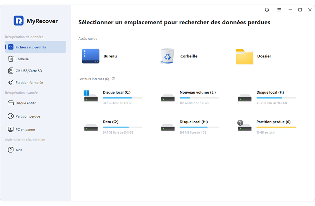 Sélectionner l'emplacement