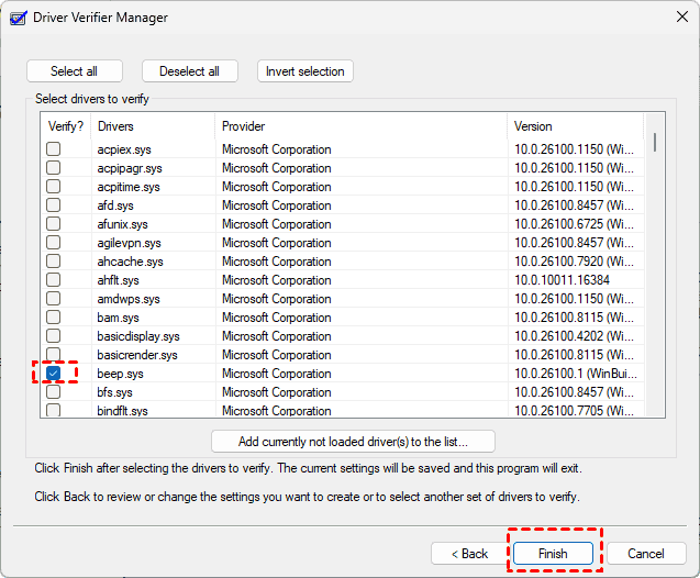 Choose Video And Audio Driver To Verify Finish