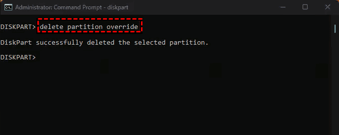 Delete Partition Override