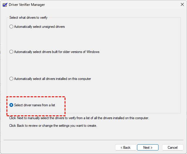 Select Driver Names From List