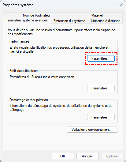 Paramètres